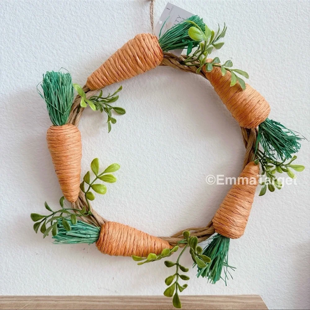 Target Bullseye Easter Wicker Carrots Wreath